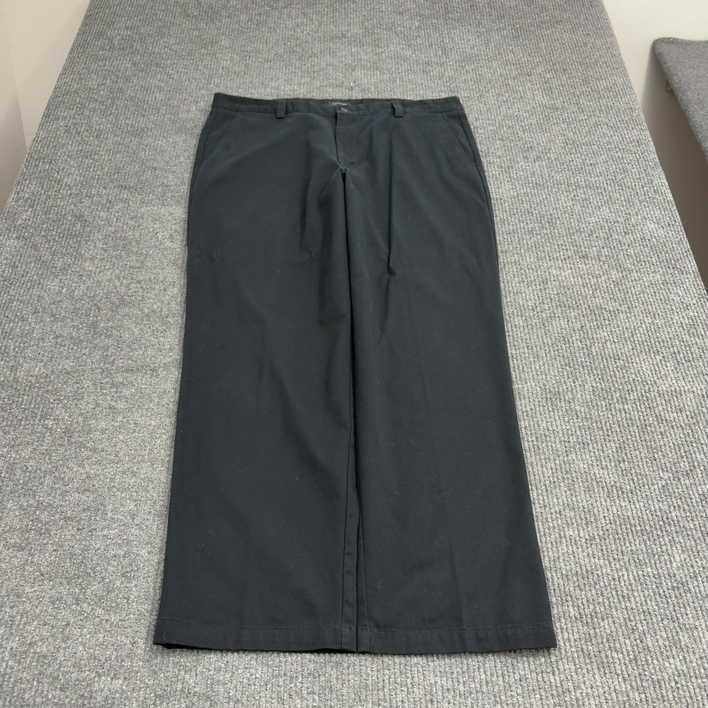 Dockers Pants Mens 40 Black Cotton Flat Front Straight Leg Casual Workwear